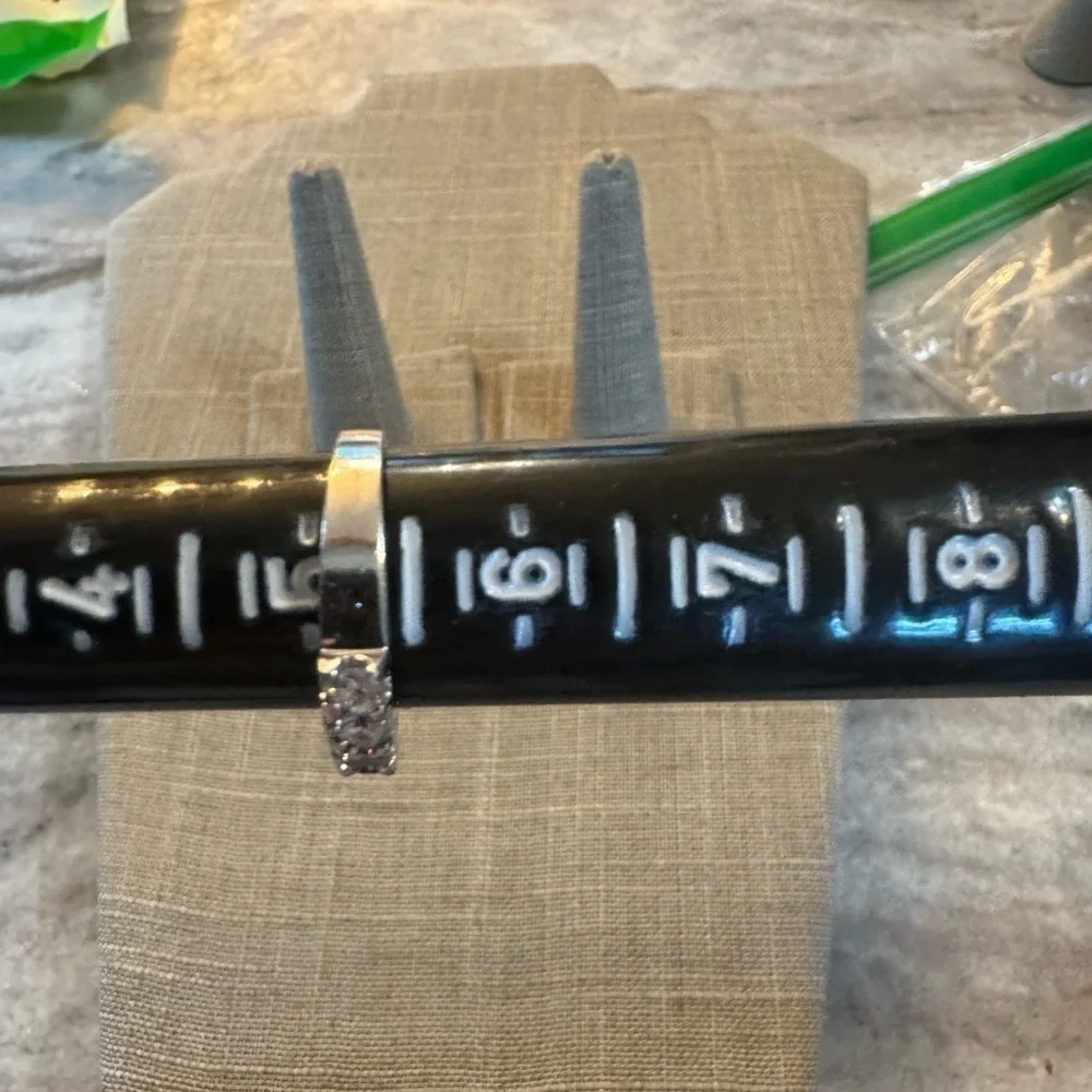 Set of 2 fashion rings blue and clear rhinestones in silver - Picture 6 of 6